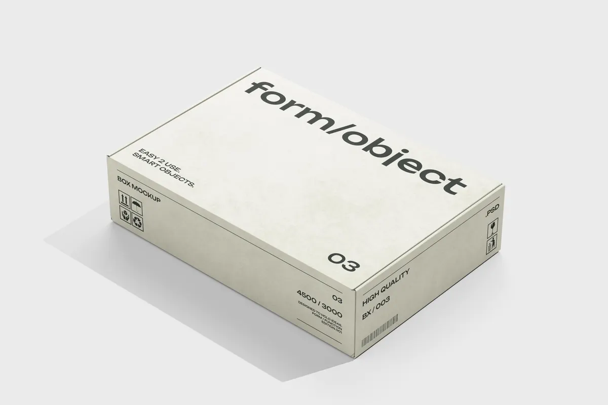 Wide Delivery Box Mockup