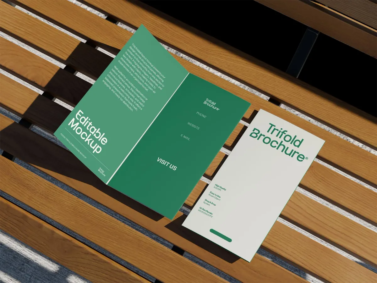 A4 Trifold Brochure Mockup