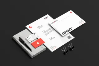 Letterhead Business Card with Marble Mockup