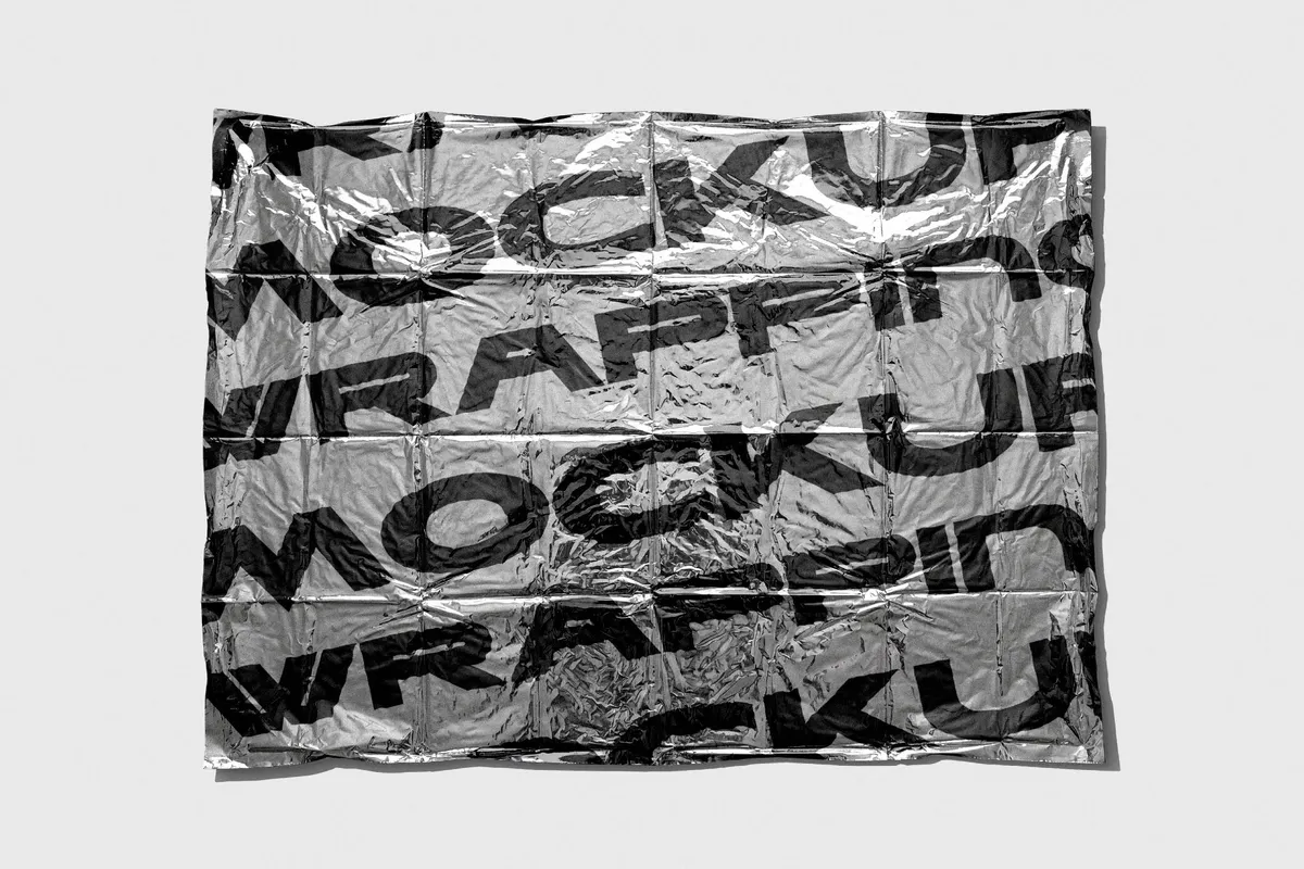 Crumpled Foil Wrapping Mockup