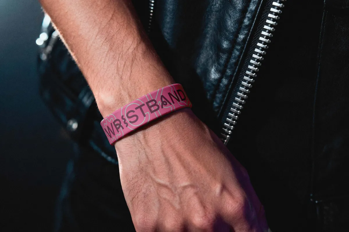 Rubber Bracelet Mockup on Wrist