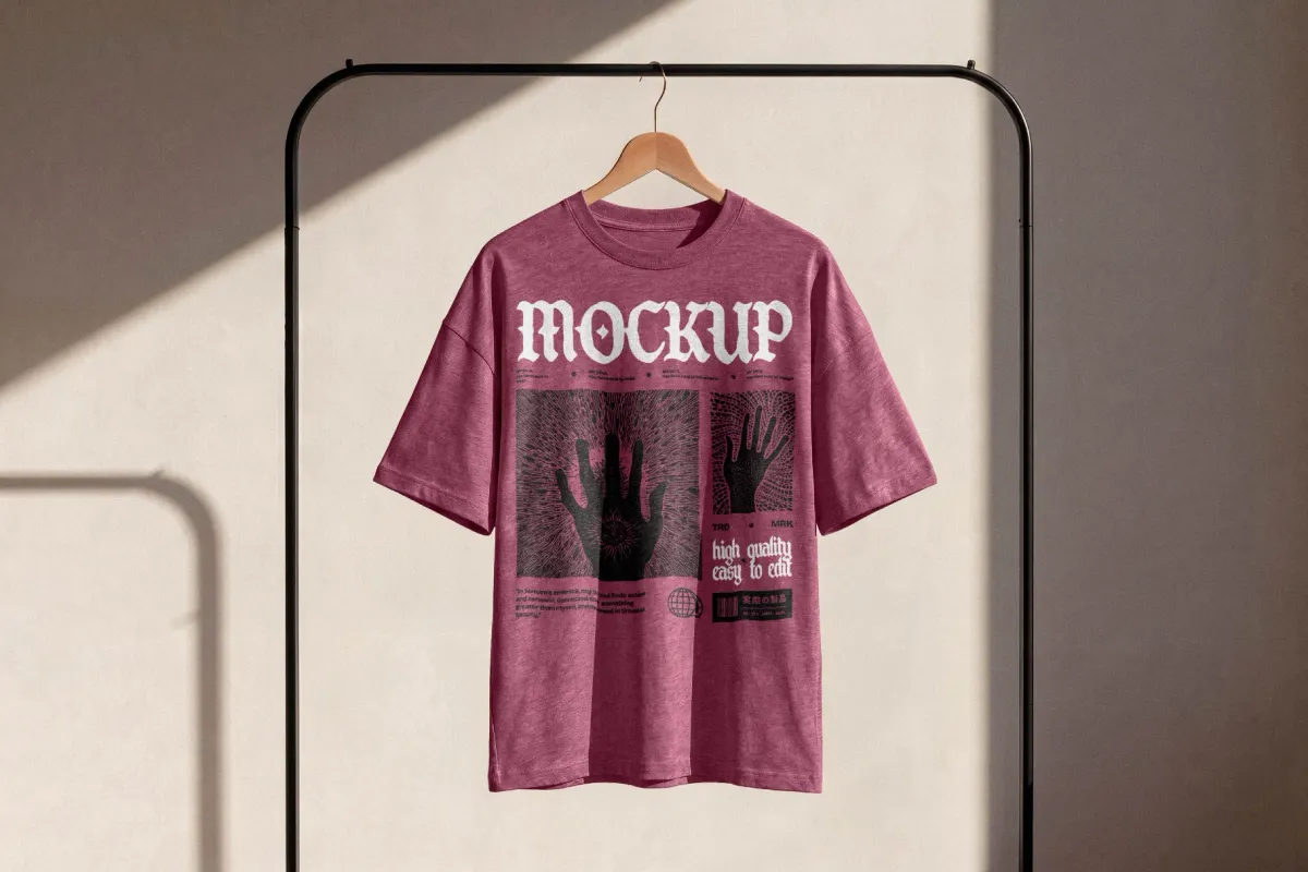 T-Shirt on Clothing Rack  Mockup