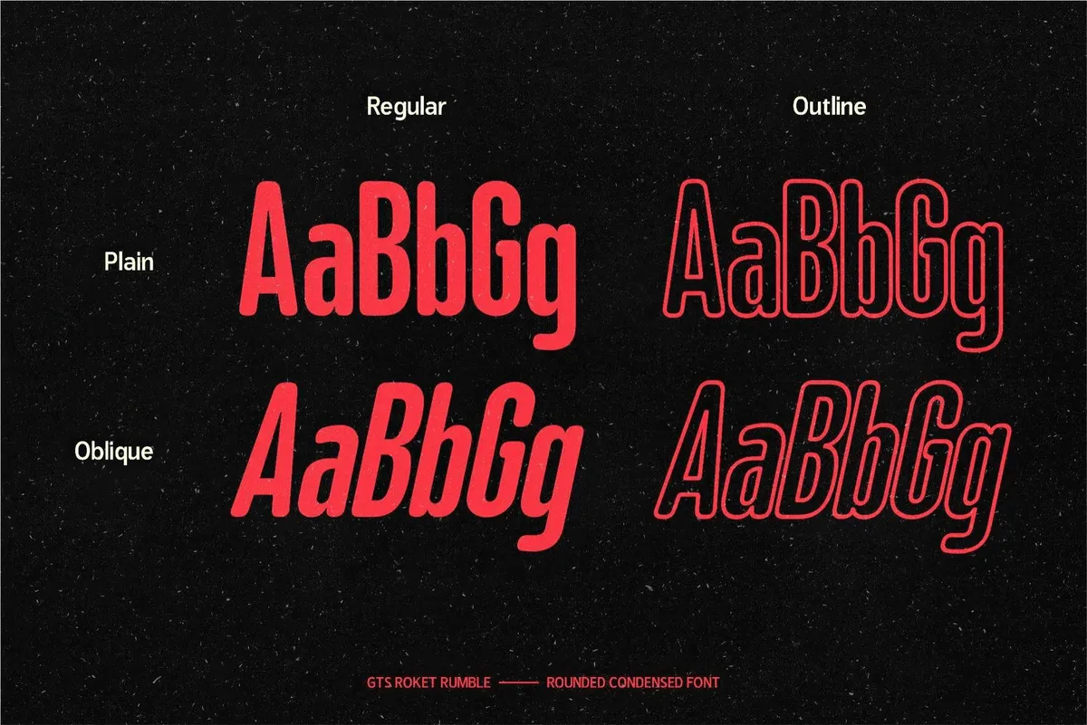 GTS Rocket Rumble — Retro Condensed Font