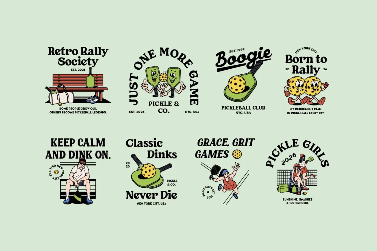 Retro Pickleball Graphic Pack