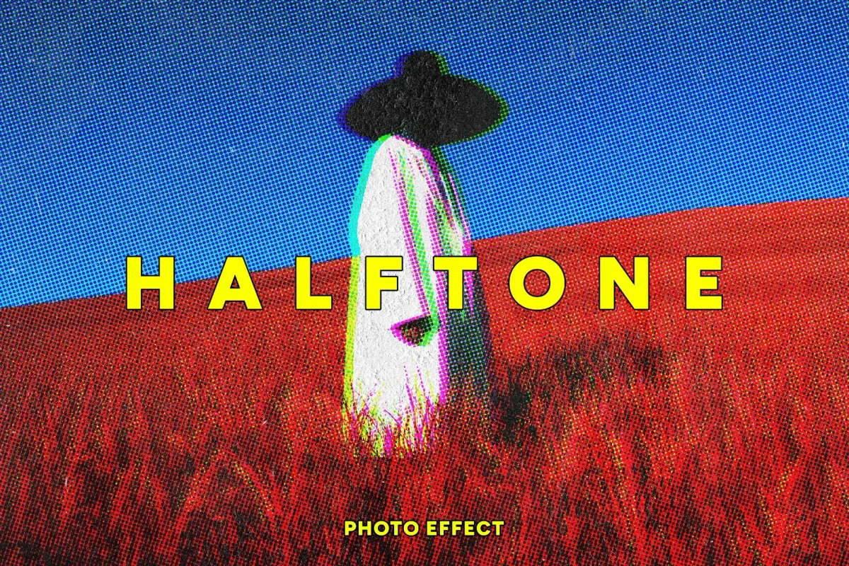 Halftone Magazine Photo Effect