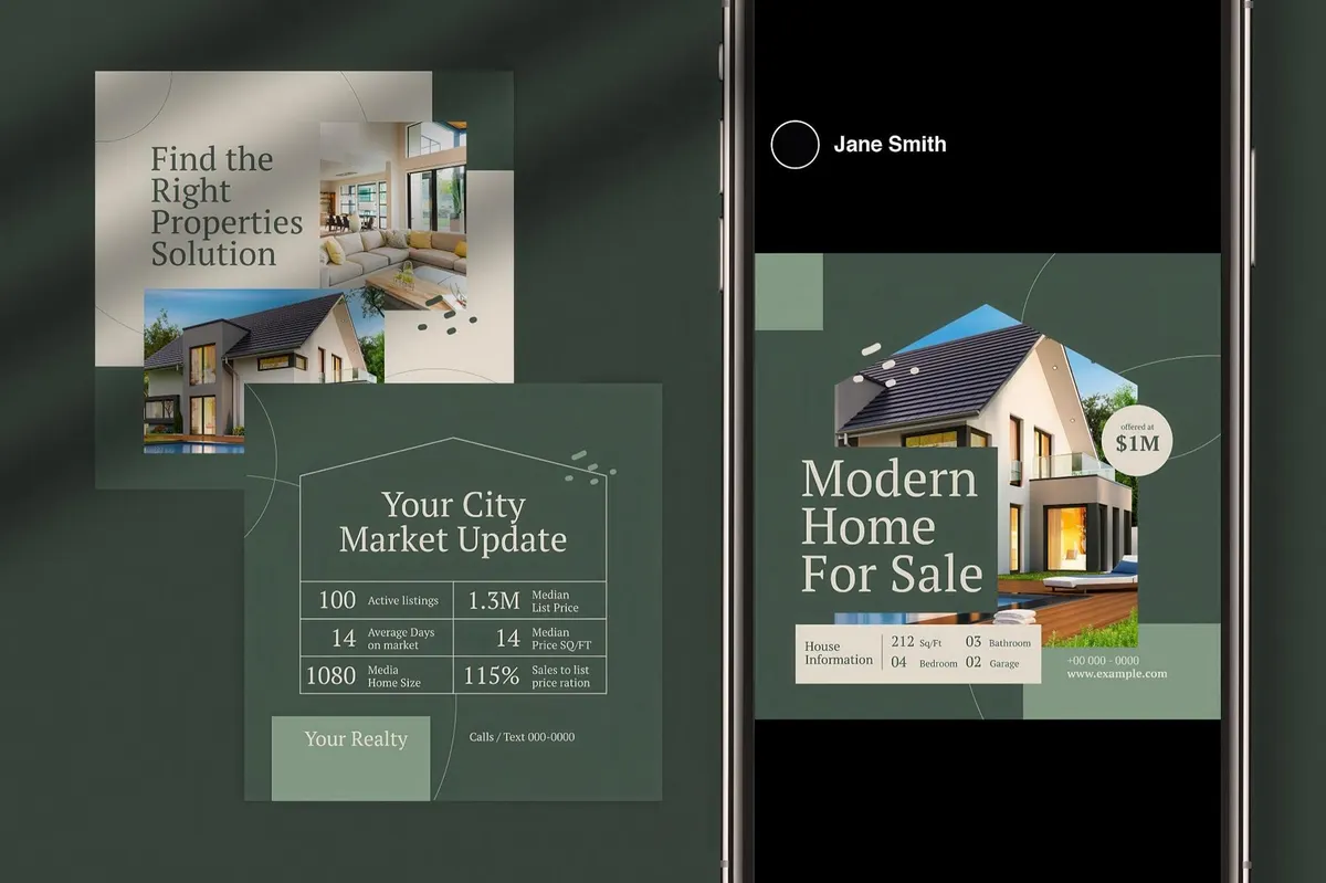 Realtor — 15 Instagram Post Templates