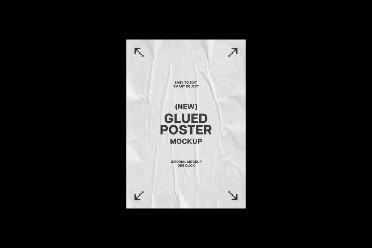 Glued Poster Mockup