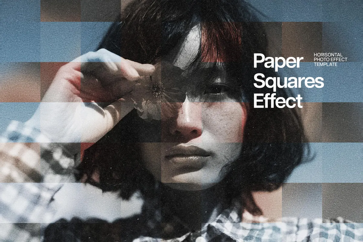 Paper Squares Photo Effect