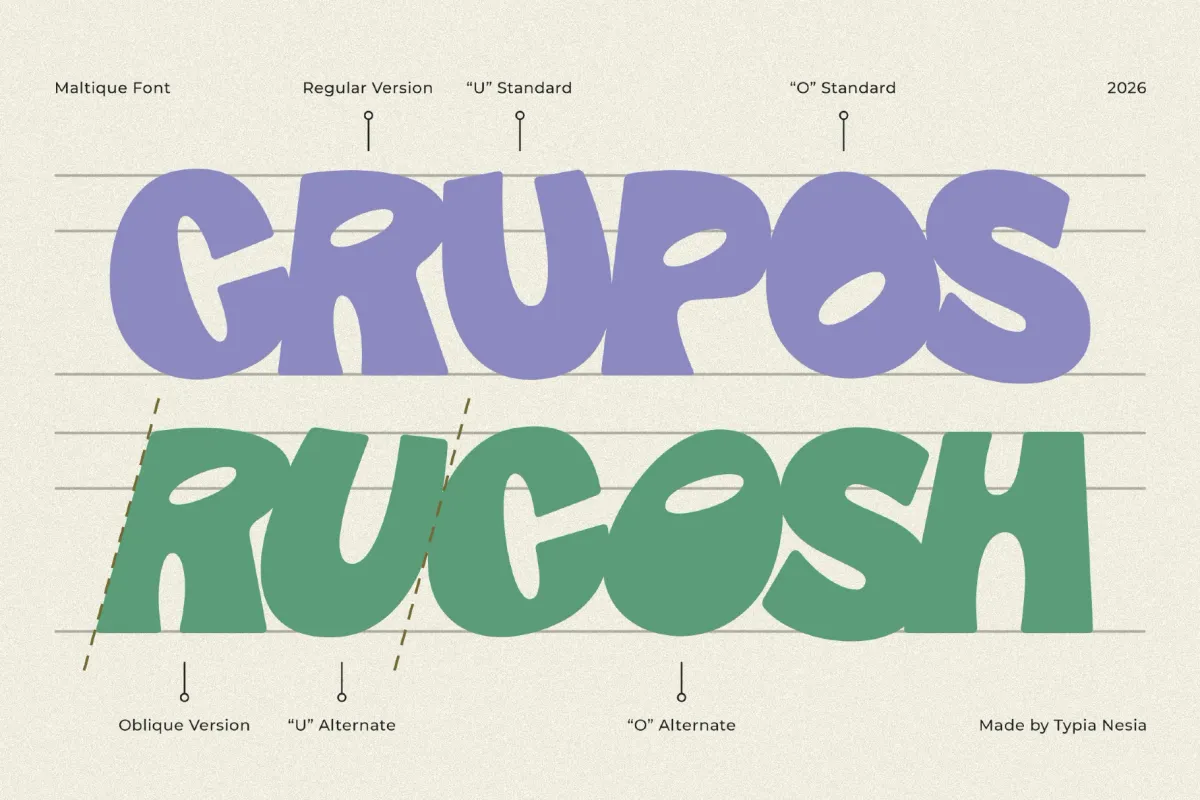 Maltique - Organic Psychedelic Display Font