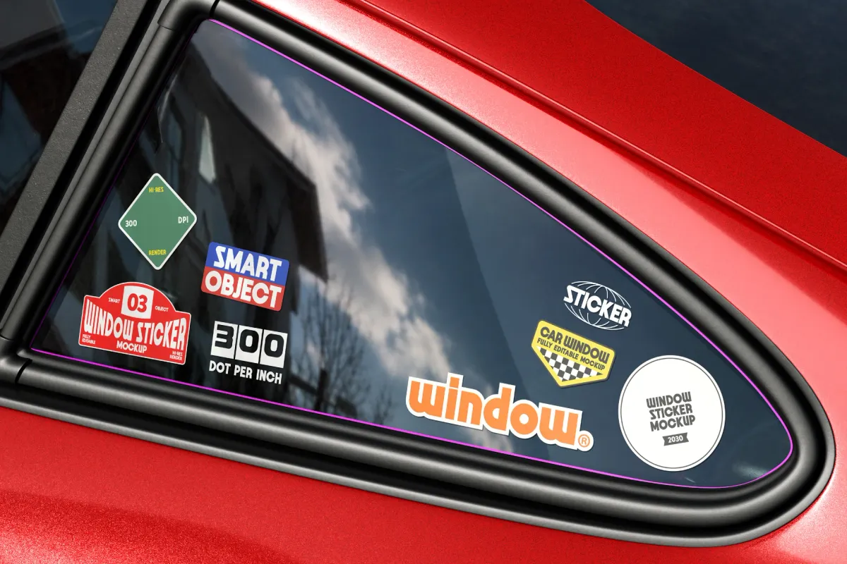 Car Window Sticker Mockup