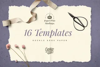 Deckle Edge Paper Mockup Set