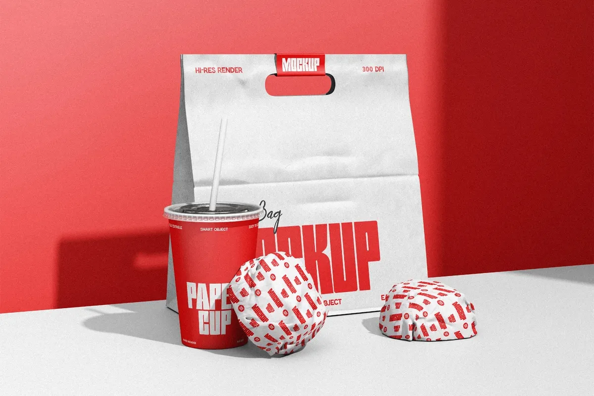 Fast Food Delivery Packaging Mockup