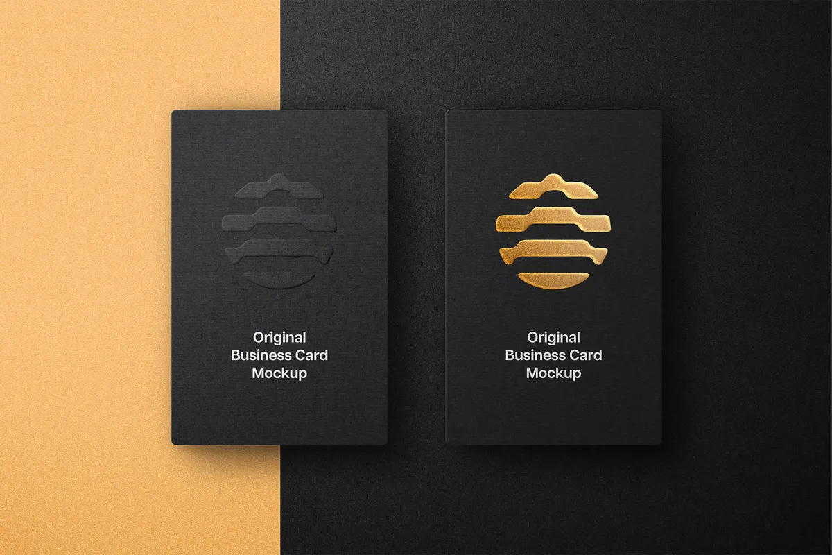 Gold Embossing Business Card Mockup