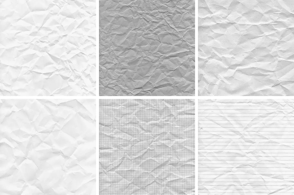 Crumpled Paper Textures Set