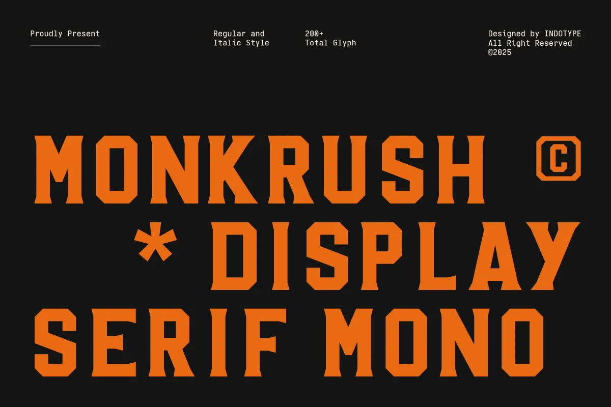 Monkrush - Display Serif Font
