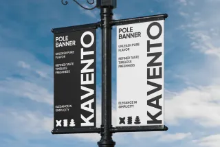 Event Pole Banner Double Mockup