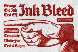 Old Ink Bleed Text Effect