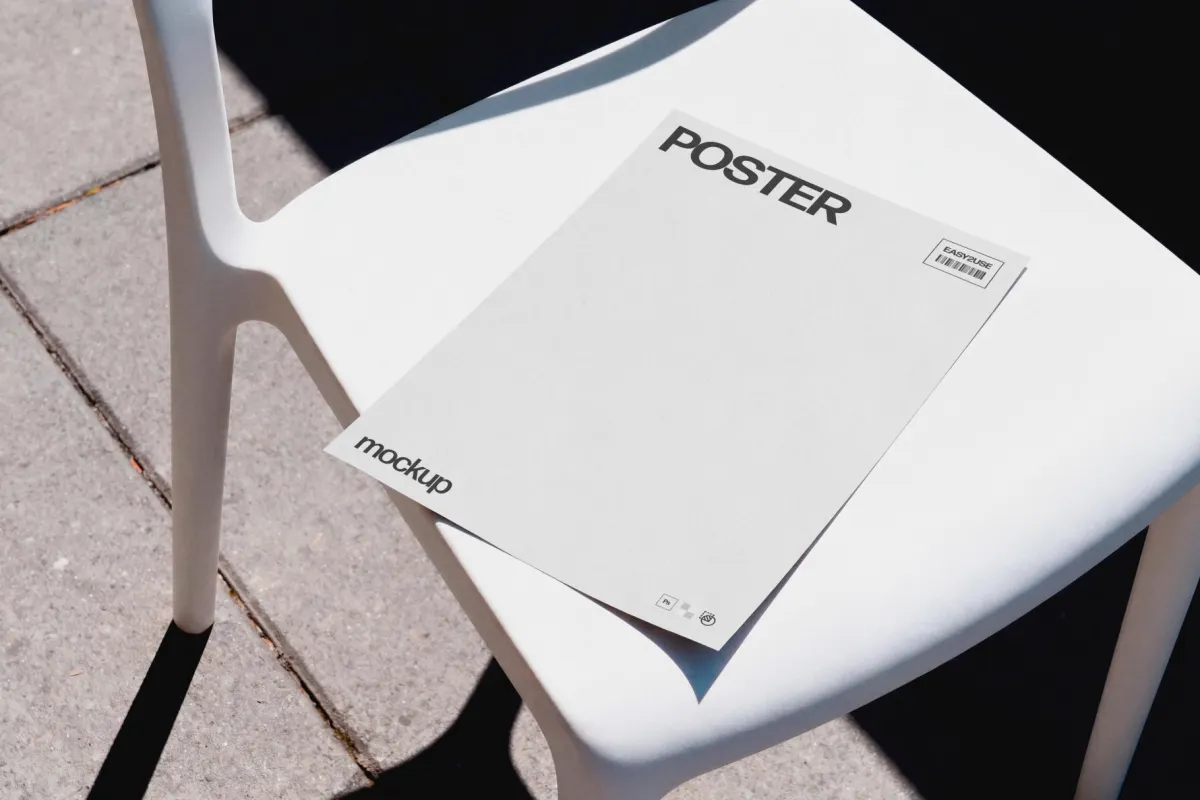 Poster Mockup on a Plastic Chair