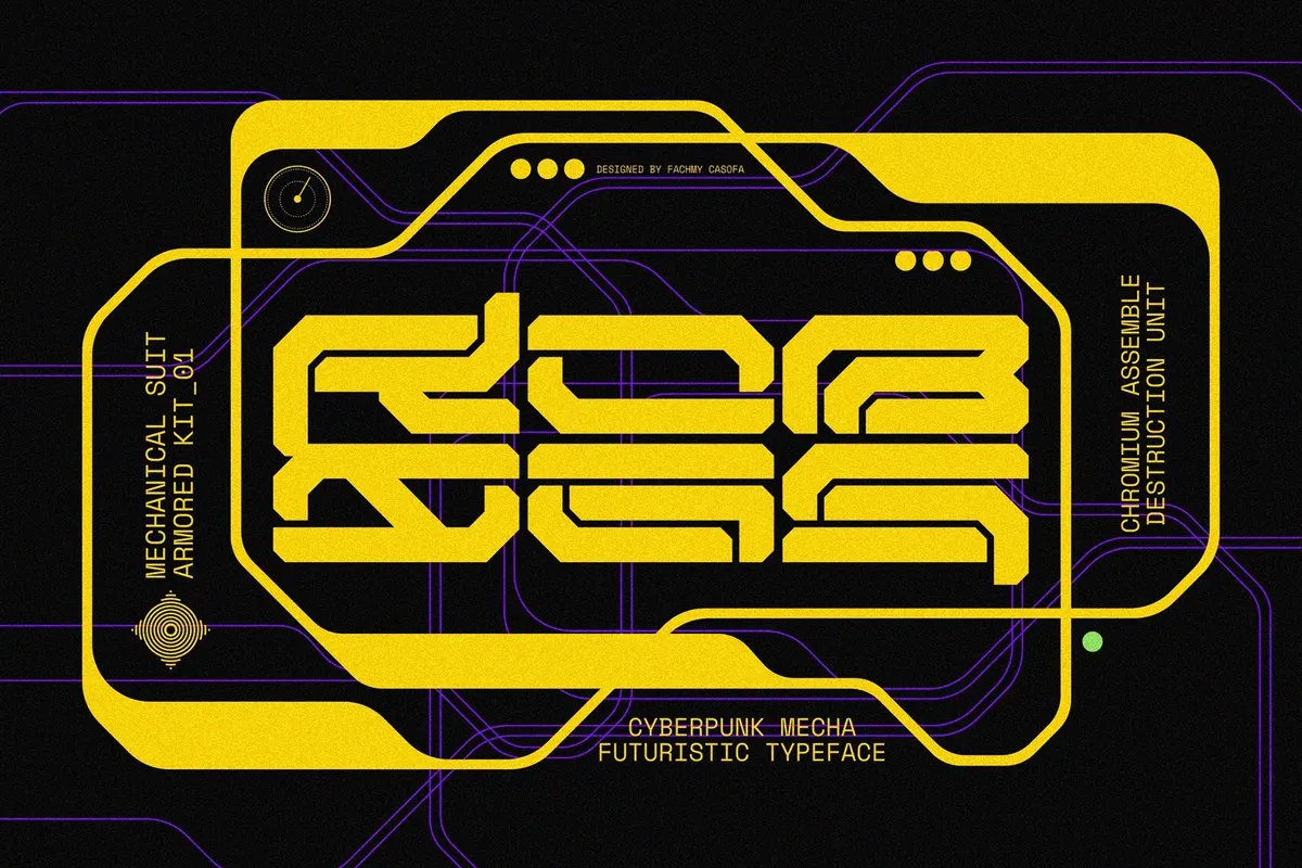 BROESQ - Mecha Futuristic Cyberpunk Font