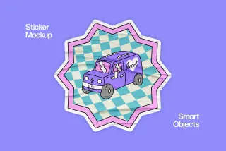 Creased Sticker Mockup