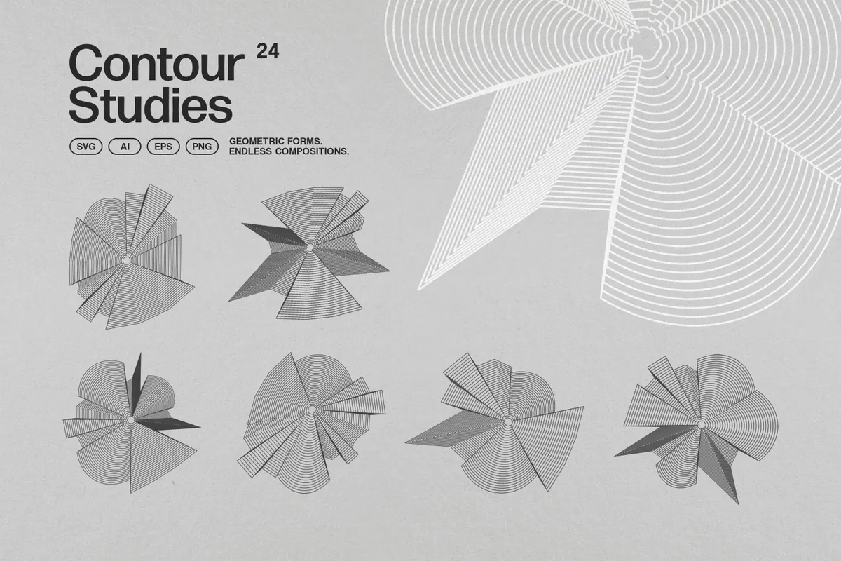 Contour Studies. 24 Vector Elements