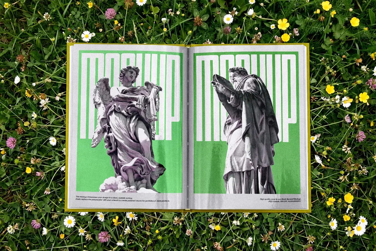 Open Book Spread Mockup