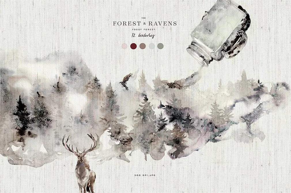 Woodland Ravens Watercolor Kit