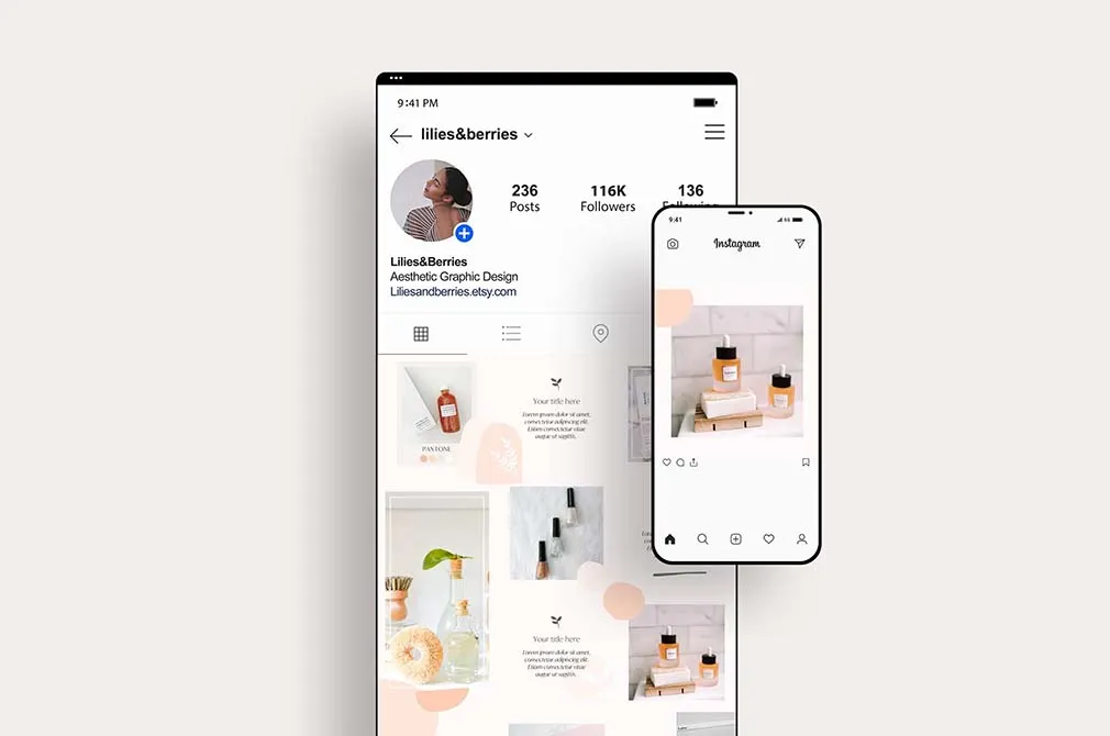 Peach Instagram Puzzle Template