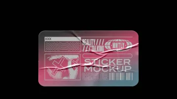 Vinyl Rectangle Sticker Mockup