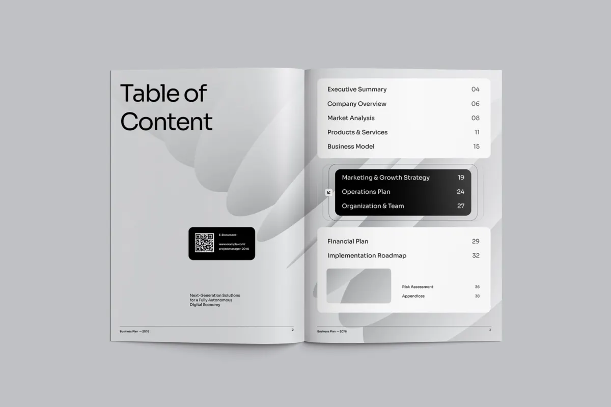 Minimalist Business Plan Template InDesign