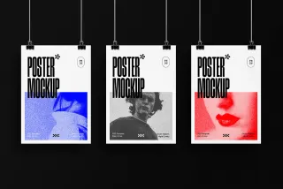 Frontal Clipped Poster Mockup