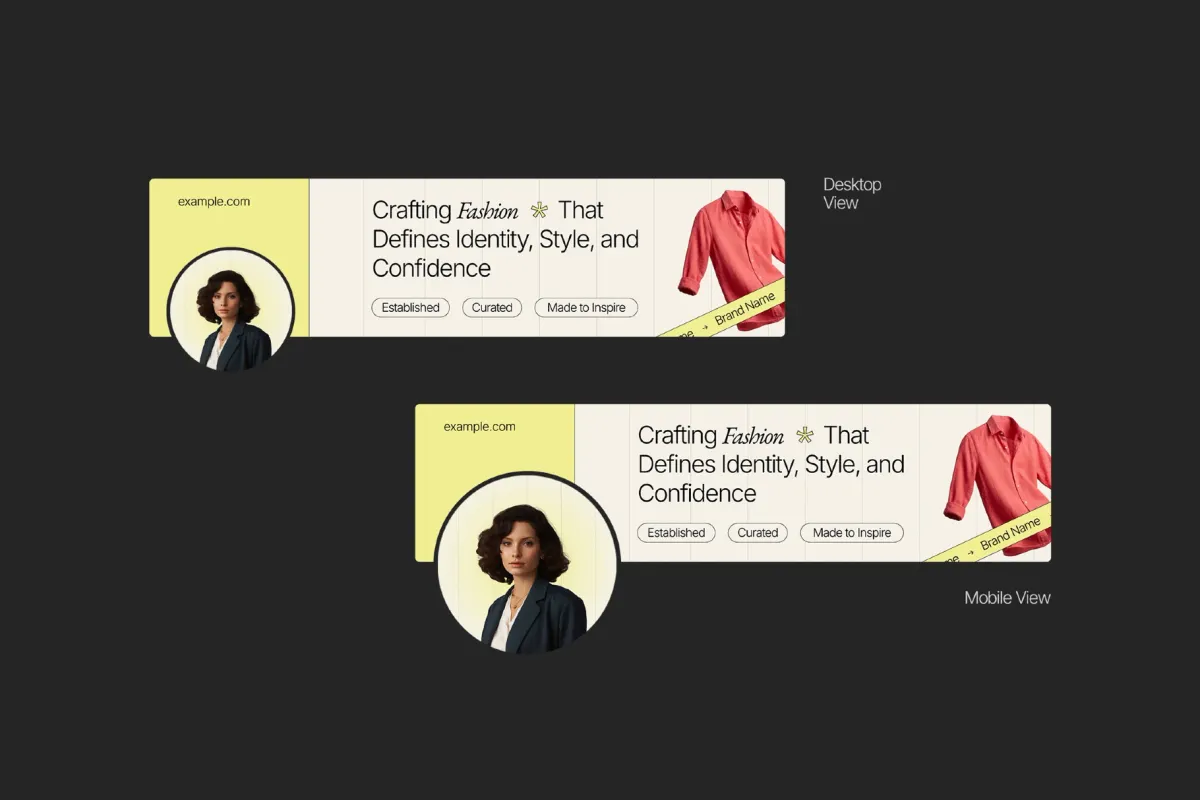 Editorial Fashion LinkedIn Kit — Canva & Affinity Template