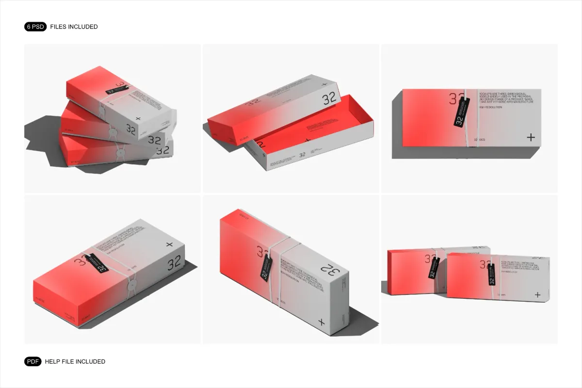 Paper Box Mockup Collection with Hang Tag