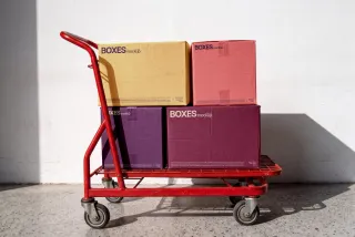 Boxes Mockup on a Trolley