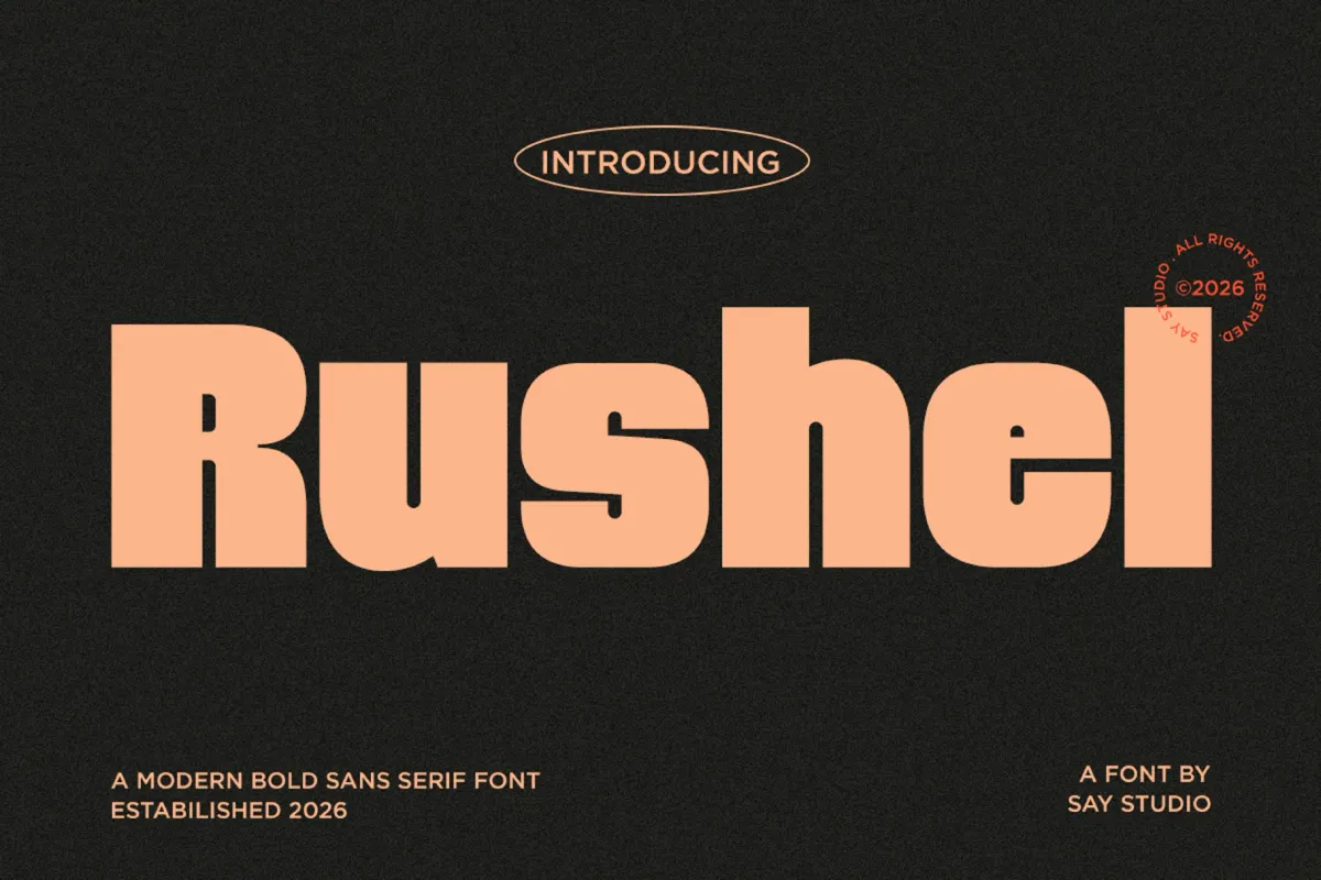 Rushel - Bold Sans Serif Font