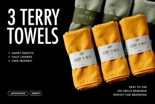 Spa Towel Mockup with Paper Label