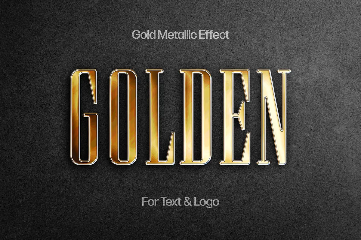 Gold Metallic Text & Logo Effect