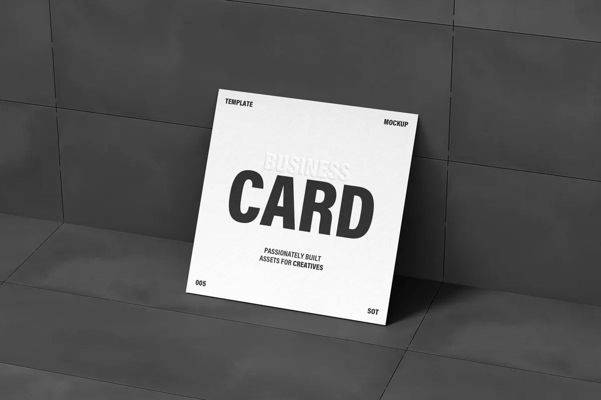 Square Business Card Mockup