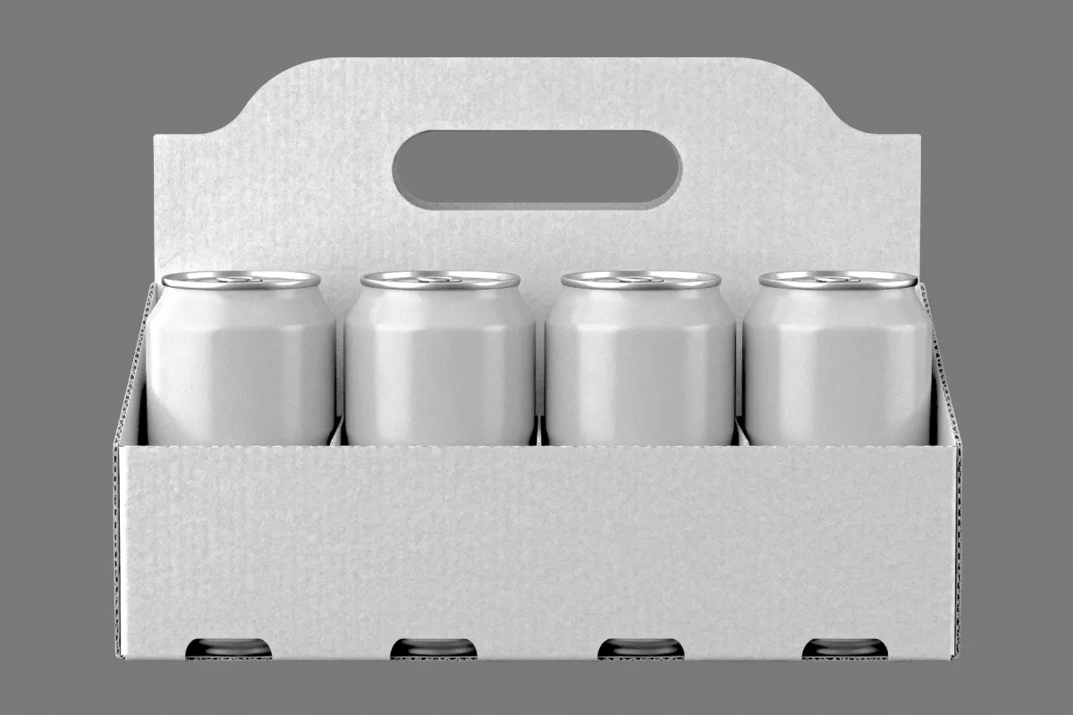 Cardboard Can Holder Mockup