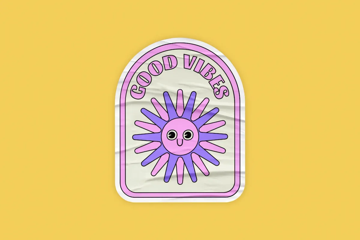 Creased Sticker Mockup