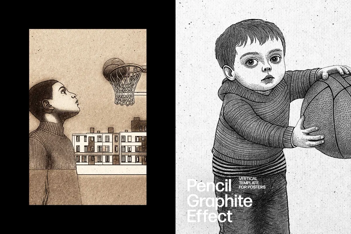 Graphite Pencil Poster Photo Effect