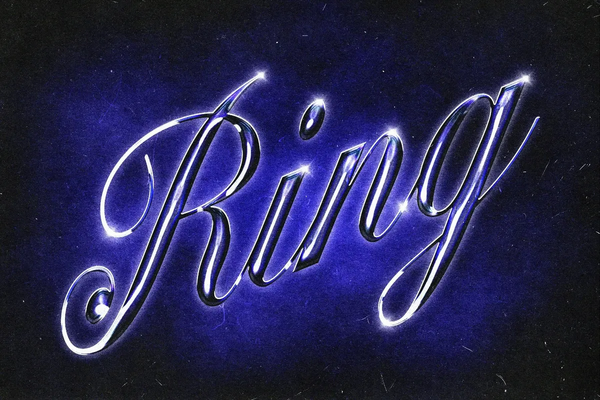Dark Purple Chrome Text Effect