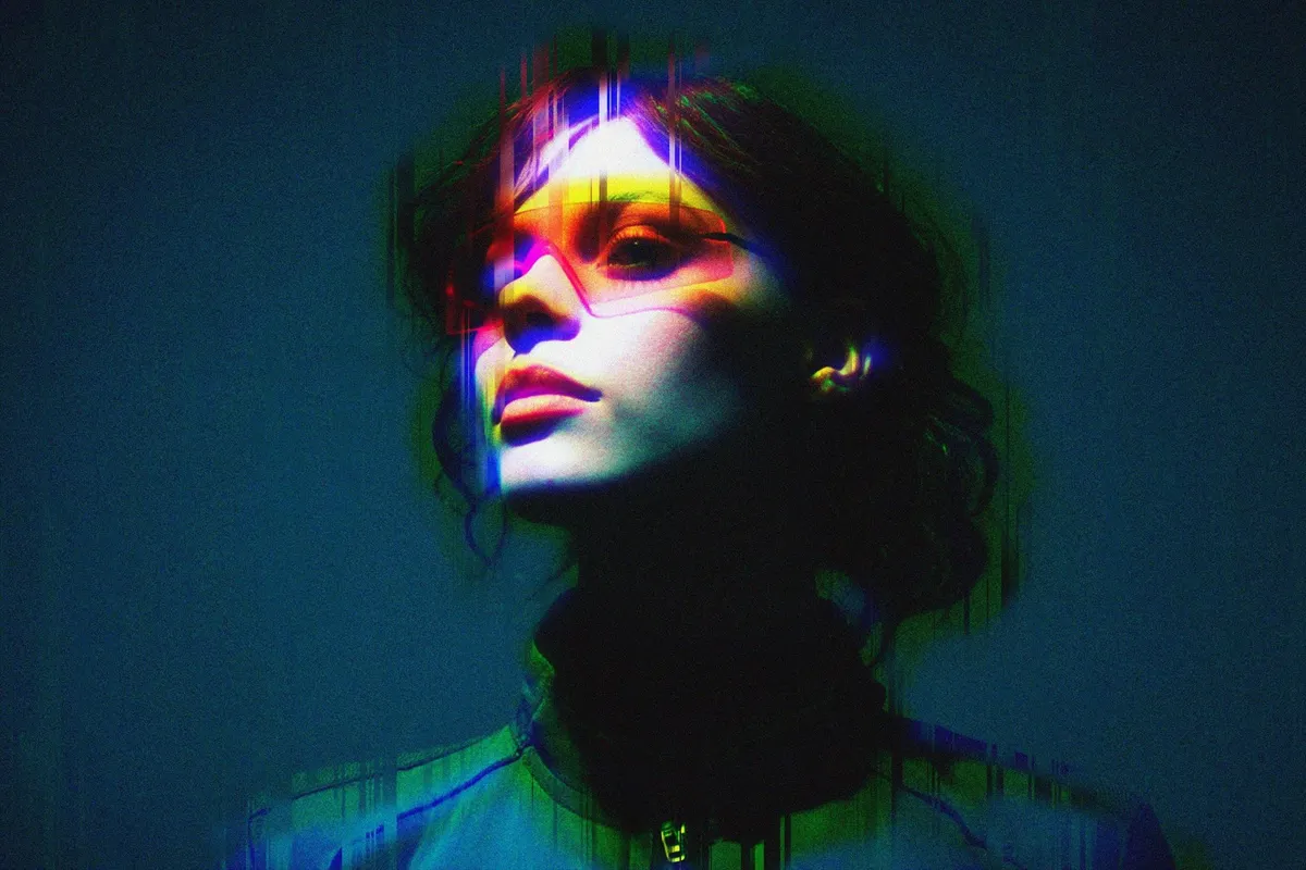 Cyber Glitch Photo Template