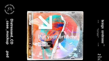Distressed CD Cover Mockup