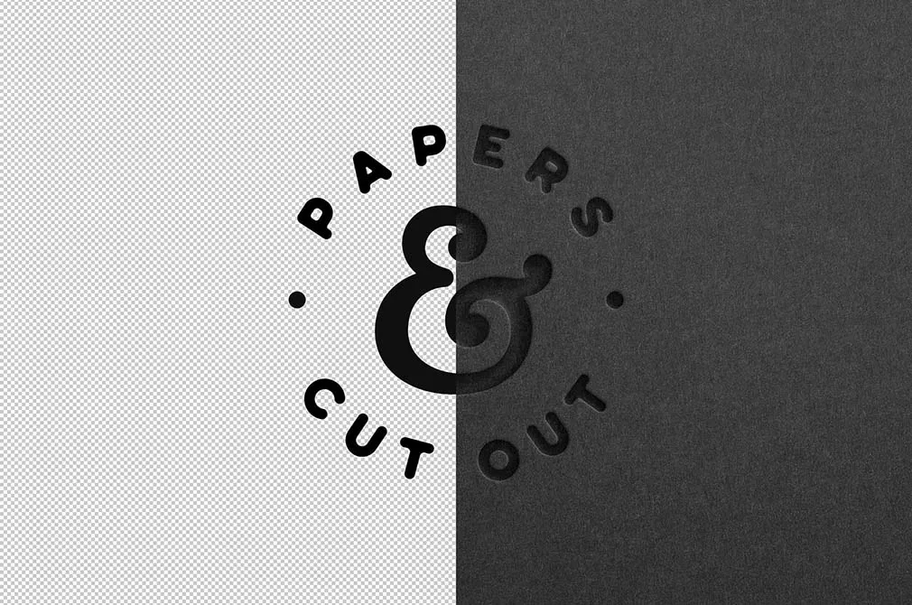 Dark Cut Out Paper Mockup