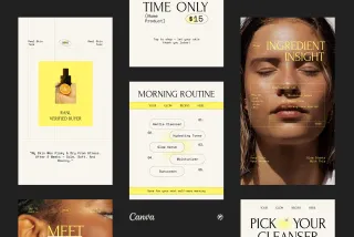 Beauty Skincare Instagram Pack - Canva Template