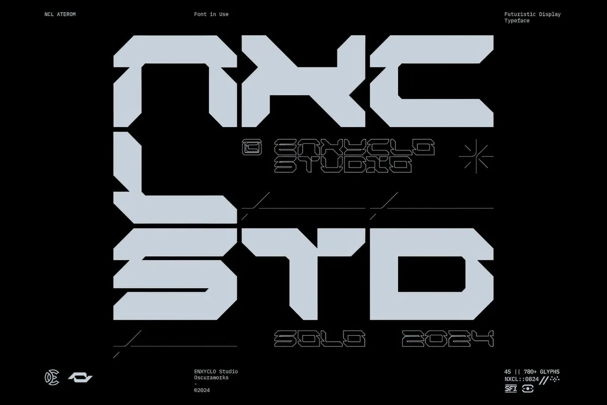 NCL Aterom — Futuristic Mecha Font