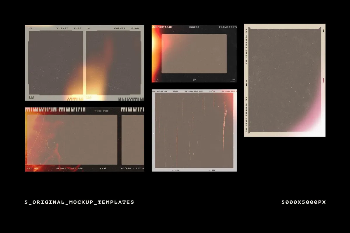 Retro Film Frames Mockups