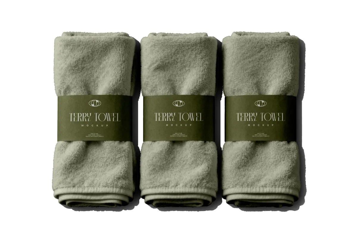 Spa Towel Mockup with Paper Label