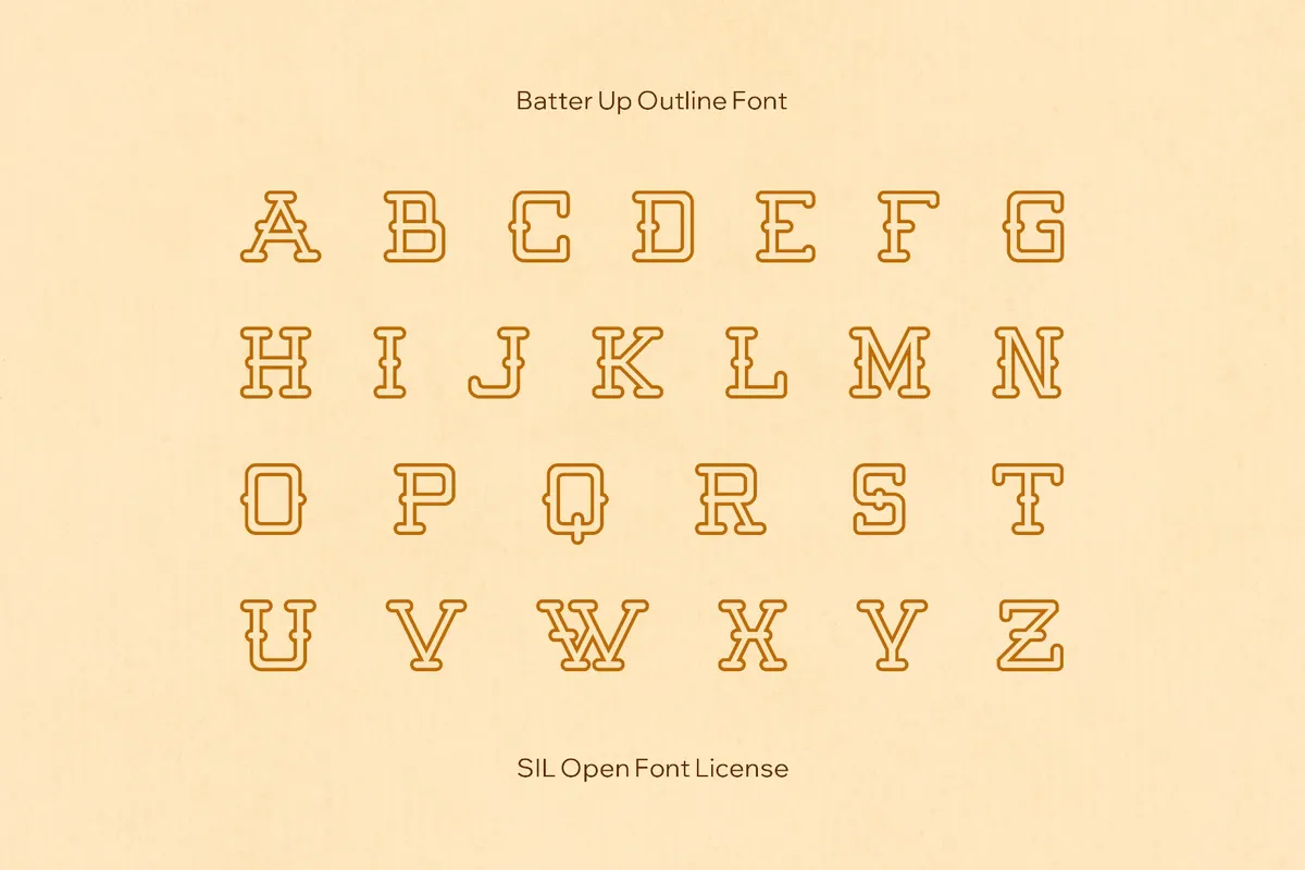 Batter Up Outline Font